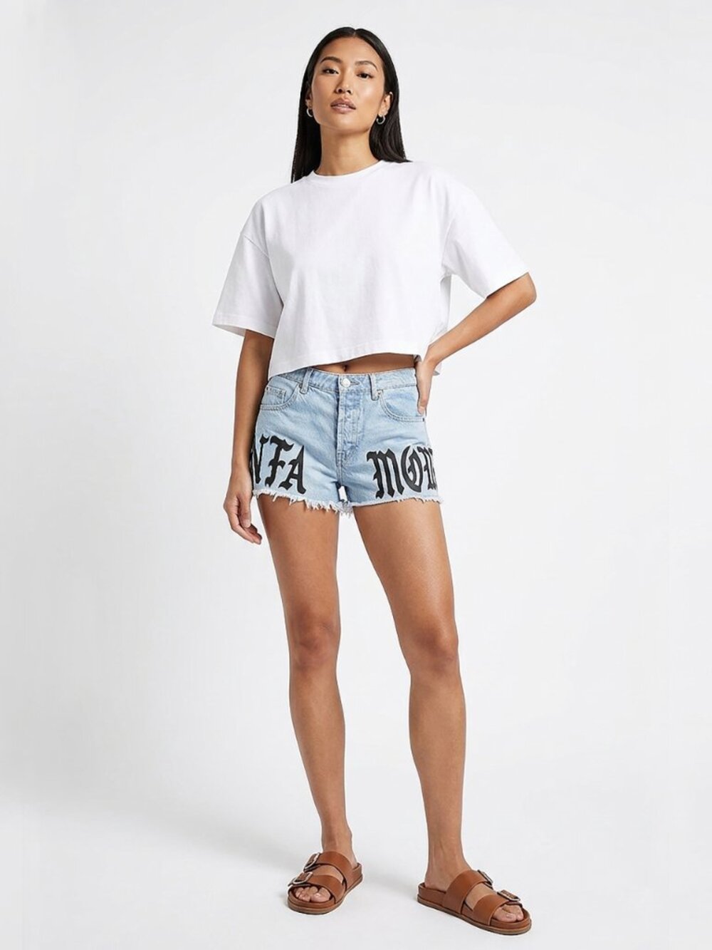 INFAMOUS Womens Mom High Waisted Shorts